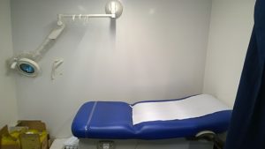 patient bed at Bio 24 laboratory